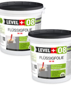 Flüssigfolie in 1K Dichtfolie Abdichtfolie Abdichtung Bad Dusche Küche 40Kg LEVEL+08
