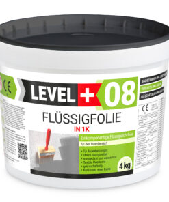Flüssigfolie in 1K Dichtfolie Abdichtfolie Abdichtung Bad Dusche Küche 4Kg LEVEL+08