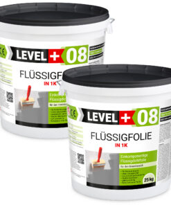 Flüssigfolie in 1K Dichtfolie Abdichtfolie Abdichtung Bad Dusche Küche 50Kg LEVEL+08
