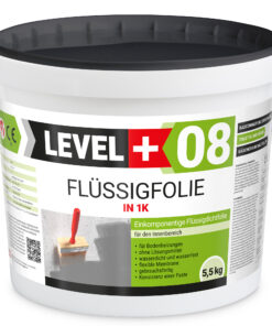 Flüssigfolie in 1K Dichtfolie Abdichtfolie Abdichtung Bad Dusche Küche 5,5Kg LEVEL+08