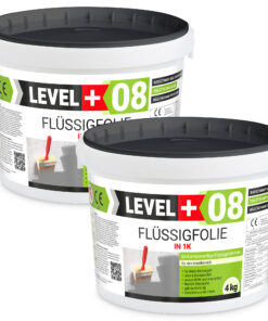 Flüssigfolie in 1K Dichtfolie Abdichtfolie Abdichtung Bad Dusche Küche 8Kg LEVEL+08
