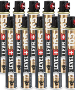 Gaskartusche 10 Stk. (Fuel Cell) Ersatzgas für Nagler 165mm, 80ml rot Ring LEVEL+165