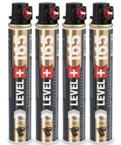 Gaskartusche 4 Stk. (Fuel Cell) Ersatzgas für Nagler 165mm, 80ml rot Ring LEVEL+165