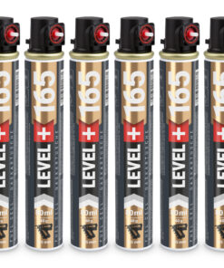 Gaskartusche 6 Stk. (Fuel Cell) Ersatzgas für Nagler 165mm, 80ml rot Ring LEVEL+165