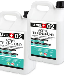 Tiefengrund Acryl Grundierung 10L Innen Außen Verfärbungsfrei Lösungsmittelfrei unter Farben Tapeten LEVEL+02