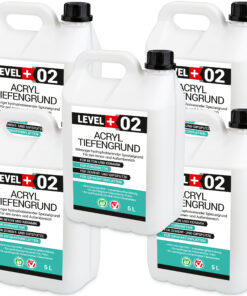 Tiefengrund Acryl Grundierung 25L Innen Außen Verfärbungsfrei Lösungsmittelfrei unter Farben Tapeten LEVEL+02