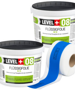 Dichtset Flüssigfolie 8kg Wassersperre Bad Dusche Dichtband Wasserdicht LEVEL+ SET297