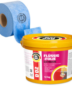 Dichtset Balkon Bad Abdichtung Flüssigfolie 12kg Dichtband Wasserdicht Set Aussen Innen H315