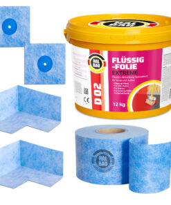 Dichtset Balkon Bad Abdichtung Flüssigfolie 12kg Dichtband Wasserdicht Set Aussen Innen H318