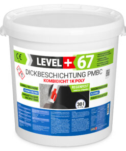 Bitumen Dickbeschichtung 1K Polystyrol 30L Fundamente Keller Abdichtung LEVEL+67