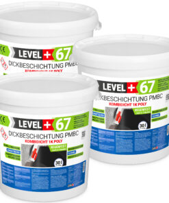 Bitumen Dickbeschichtung 1K Polystyrol 90L Fundamente Keller Abdichtung LEVEL+67