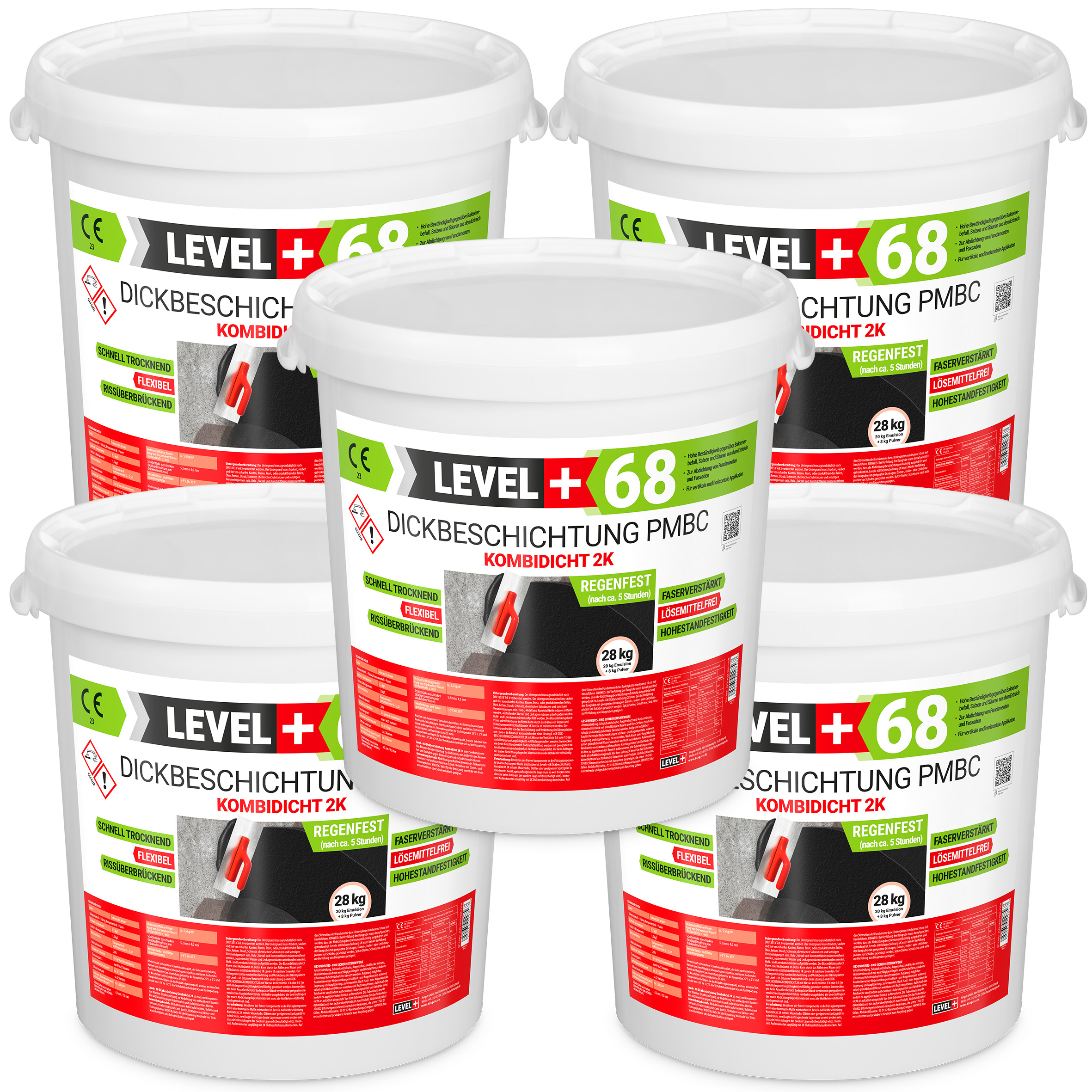 Bitumen Dickbeschichtung 2K Fundamente Keller 140kg Garage Abdichtung LEVEL+68