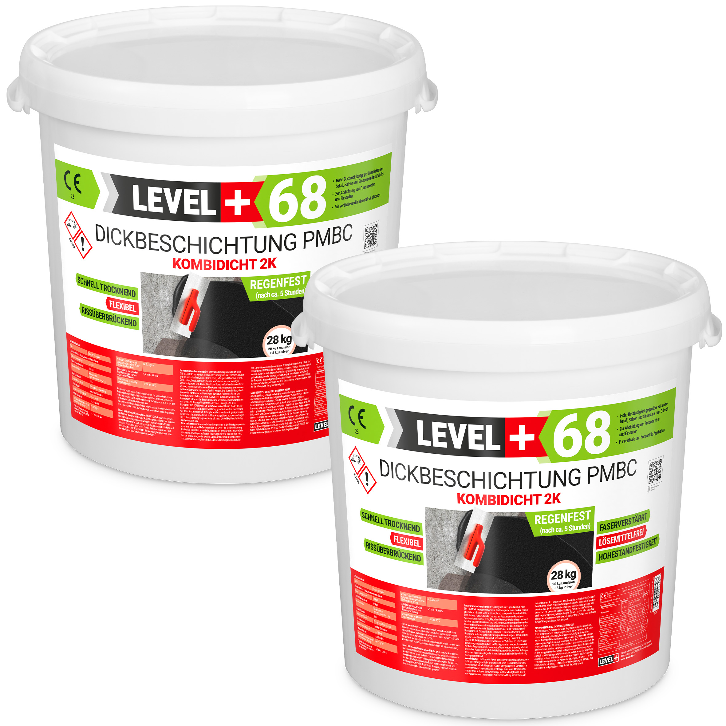 Bitumen Dickbeschichtung 2K Fundamente Keller 56kg Garage Abdichtung LEVEL+68