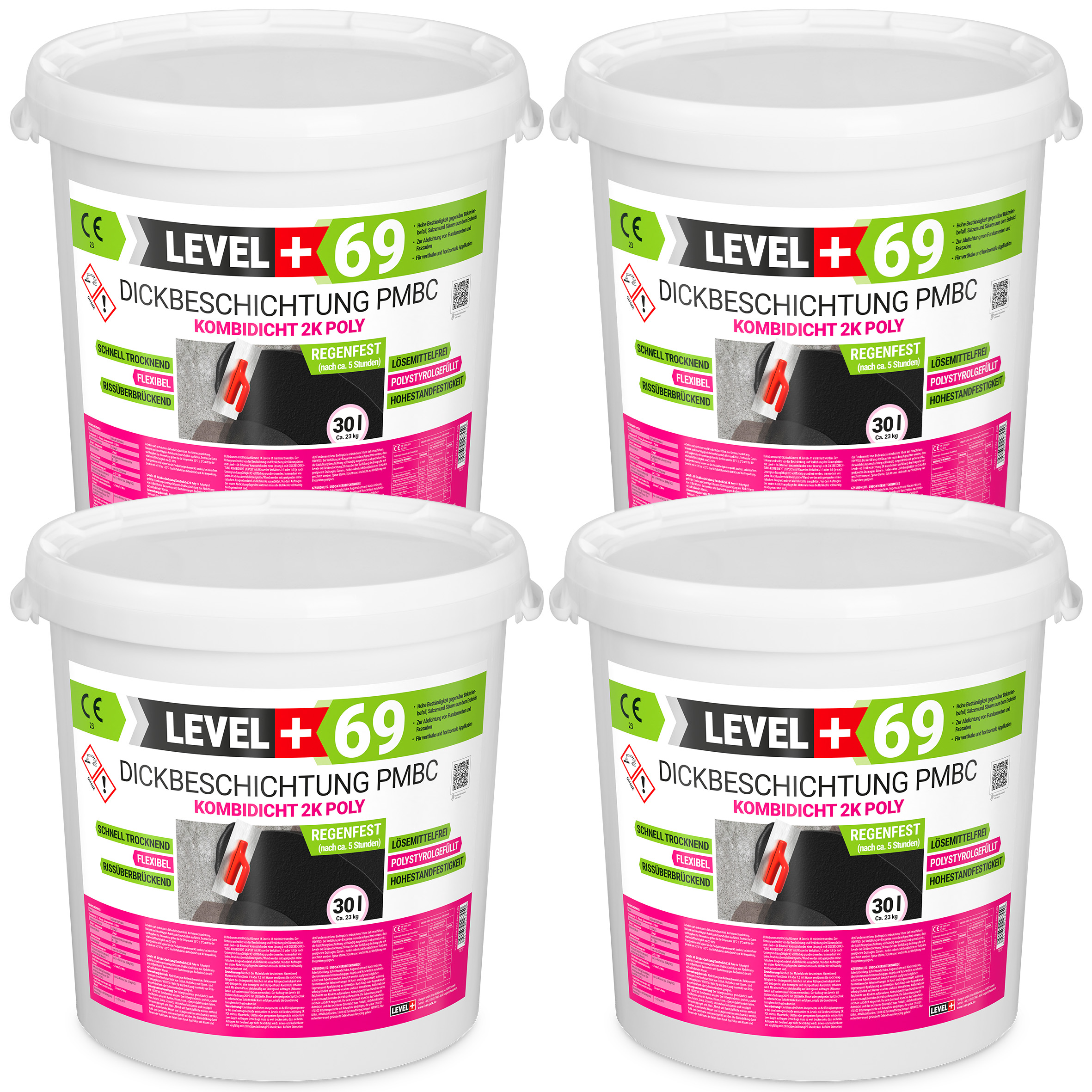 Bitumen Dickbeschichtung 2K Polystyren Keller Fundamente 120L Abdichtung LEVEL+69