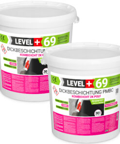 Bitumen Dickbeschichtung 2K Polystyren Keller Fundamente 60L Abdichtung LEVEL+69