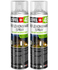 LEVEL+48 Reflektierende Spray 2St. 500ml, Leuchtende im Dunkel und im Infrarot Sprühfarbe Markierung Spray