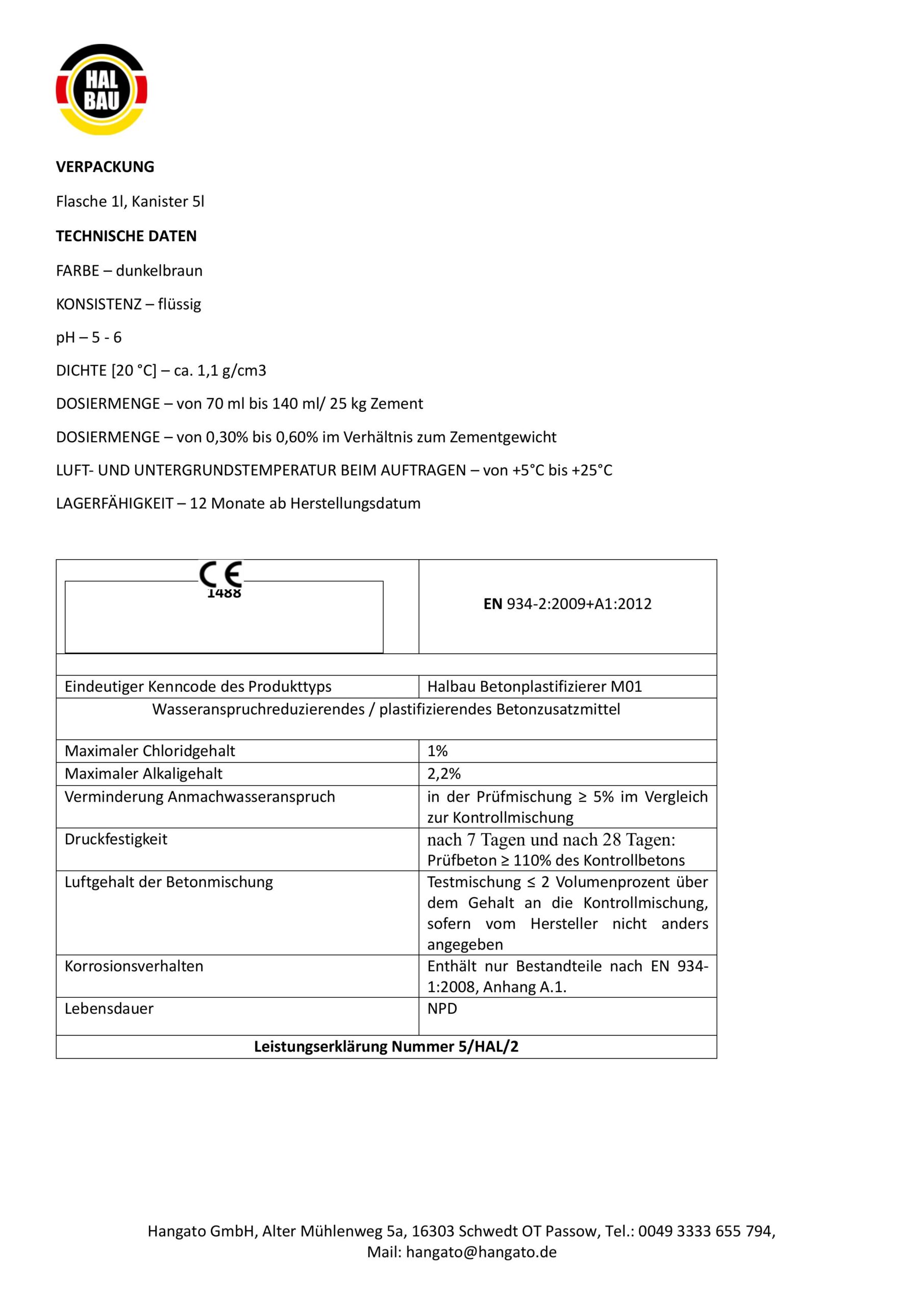 Betonverflüssiger 2L Plastifizierer Betonzusatzmittel Verzögerer Rostschutz für Bewehrungsstahl M01 – Bild 4