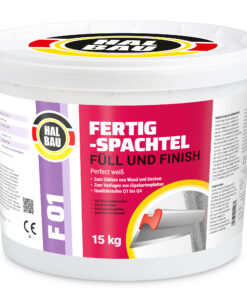 Fertigspachtel Füll Finish 15kg GK Fugenspachtel Innen Glätt Spachtel Weiß HALBAU F01