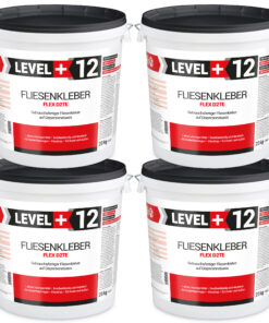 Fliesenkleber Fertigkleber Flexkleber weiß innen und außen Steinkleber Flex D2TE 80KG LEVEL+12
