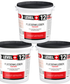 Fliesenkleber Fertigkleber Flexkleber weiß innen und außen Steinkleber Flex D2TE 75KG LEVEL+12