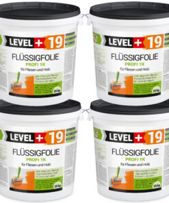 Flüssigfolie in 1K Dichtfolie Abdichtfolie Abdichtung Terassen Keller Bad Dusche 100Kg LEVEL+19
