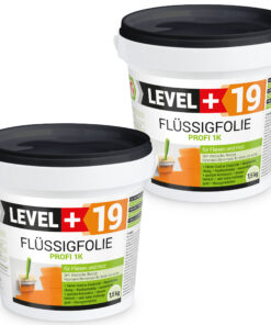 Flüssigfolie in 1K Dichtfolie Abdichtfolie Abdichtung Terassen Keller Bad Dusche 3Kg LEVEL+19