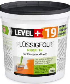 Flüssigfolie in 1K Dichtfolie Abdichtfolie Abdichtung Terassen Keller Bad Dusche 25Kg LEVEL+19