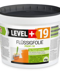 Flüssigfolie in 1K Dichtfolie Abdichtfolie Abdichtung Terassen Keller Bad Dusche 4Kg LEVEL+19