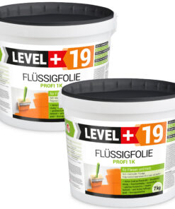 Flüssigfolie in 1K Dichtfolie Abdichtfolie Abdichtung Terassen Keller Bad Dusche 14Kg LEVEL+19