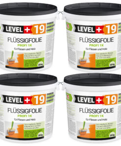 Flüssigfolie in 1K Dichtfolie Abdichtfolie Abdichtung Terassen Keller Bad Dusche 80Kg LEVEL+19