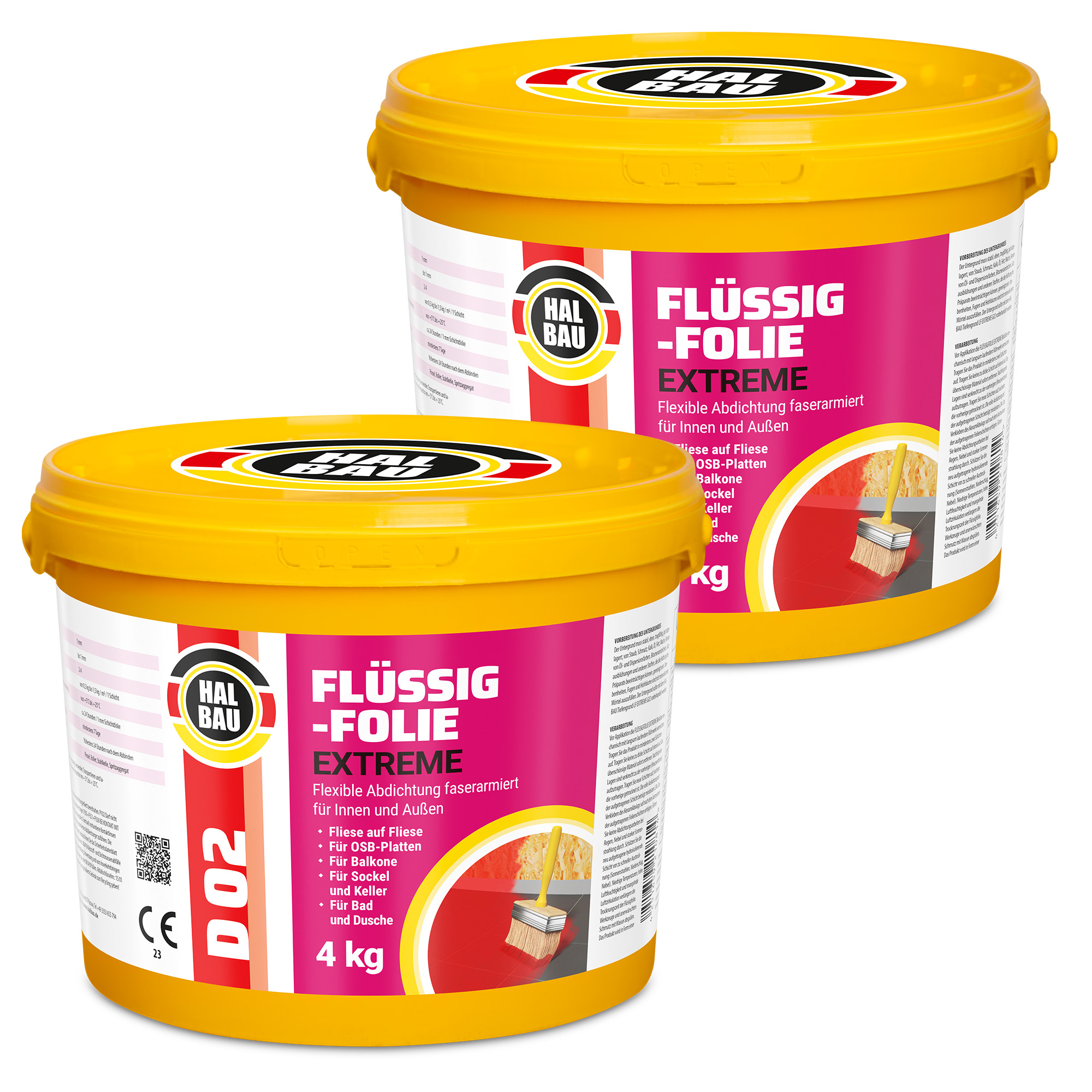Flüssigfolie Flex 8Kg Wasserdichte Schicht Dichtfolie Außen Balkon Dusche Bad D02