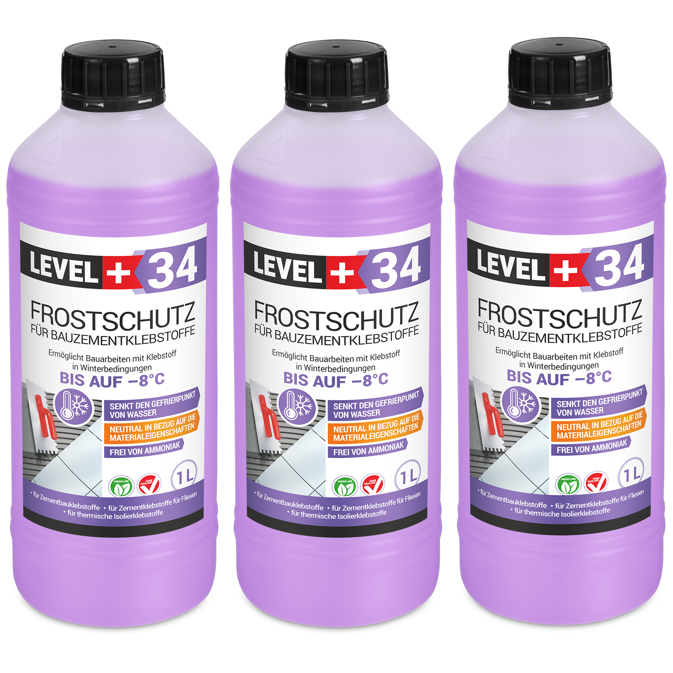 Frostschutz für Zementkleber 3L Fliesenkleber thermische Isolierklebstoffe LEVEL+34