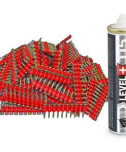 Set: 1000 St. Betonnägel 22mm/ Ø2,6mm für Gasnagler + 1 St. Ganzjahresgas Gaspatrone 115mm/ Ø32mm, Gaskartusche, Fuel Cell, HB42_LEVEL+115