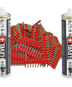 Set: 1000 St. Betonnägel 22mm/ Ø2,6mm für Gasnagler + 2 St. Ganzjahresgas Gaspatrone 115mm/ Ø32mm, Gaskartusche, Fuel Cell, HB42_LEVEL+115