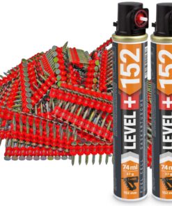 Set: 1000 St. Betonnägel 22mm/ Ø2,6mm für Gasnagler + 2 St. Ganzjahresgas Gaspatrone 152mm/ Ø32mm, Gaskartusche, Fuel Cell, HB42_LEVEL+152