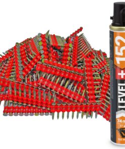 Set: 1000 St. Betonnägel 22mm/ Ø2,6mm für Gasnagler + 1 St. Ganzjahresgas Gaspatrone 152mm/ Ø32mm, Gaskartusche, Fuel Cell, HB42_LEVEL+152