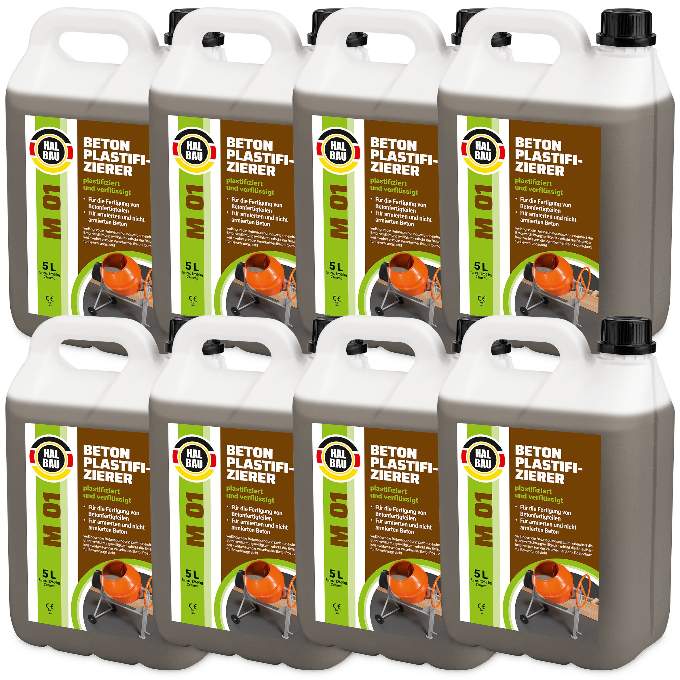 Betonverflüssiger 40L Plastifizierer Betonzusatzmittel Verzögerer Rostschutz für Bewehrungsstahl M01