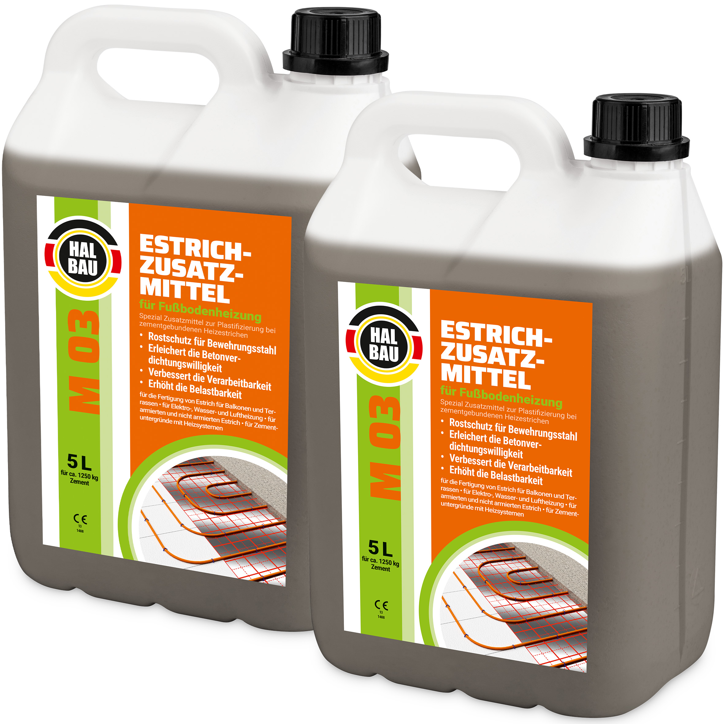 Estrichzusatzmittel 10L für Fußbodenheizung Heizestrichen Beton Plastifizierer Heizsysteme M03