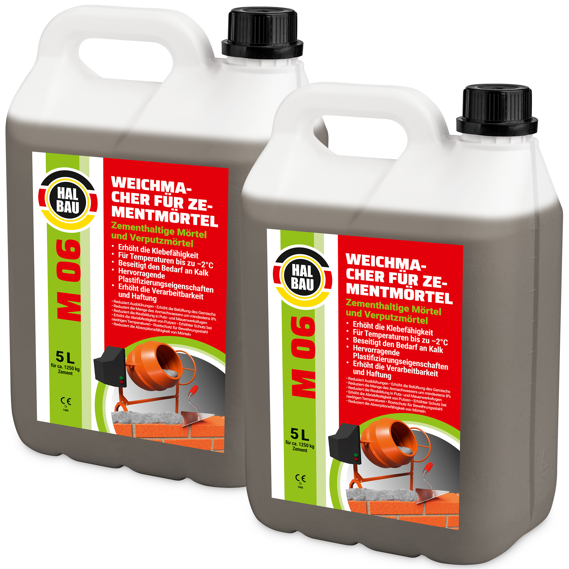 Weichmacher für Baumörtel 10L Flüssig Ersetzt Kalk in Mauer- und Putzmörteln für Temperaturen bis -2°C M06