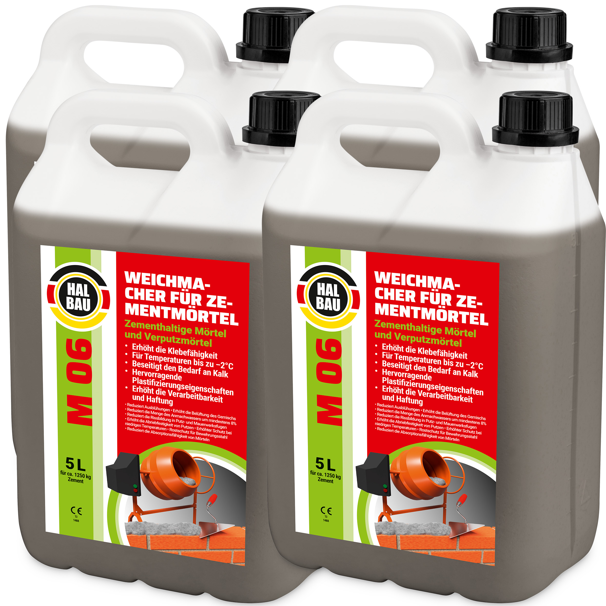 Weichmacher für Baumörtel 20L Flüssig Ersetzt Kalk in Mauer- und Putzmörteln für Temperaturen bis -2°C M06