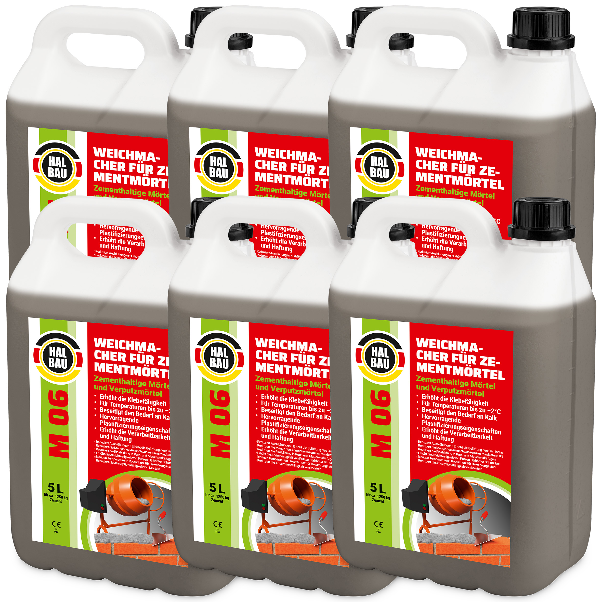 Weichmacher für Baumörtel 30L Flüssig Ersetzt Kalk in Mauer- und Putzmörteln für Temperaturen bis -2°C M06