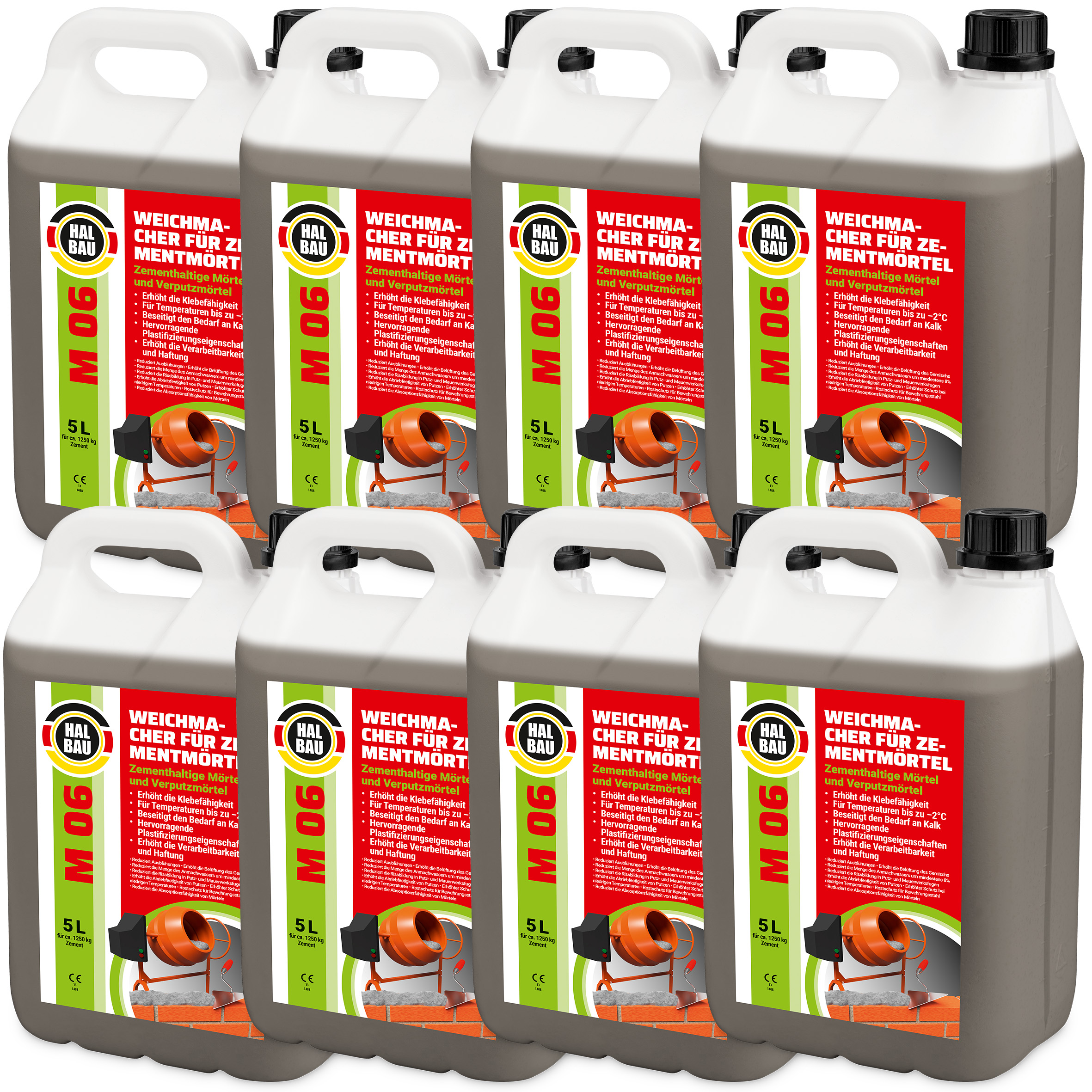 Weichmacher für Baumörtel 40L Flüssig Ersetzt Kalk in Mauer- und Putzmörteln für Temperaturen bis -2°C M06