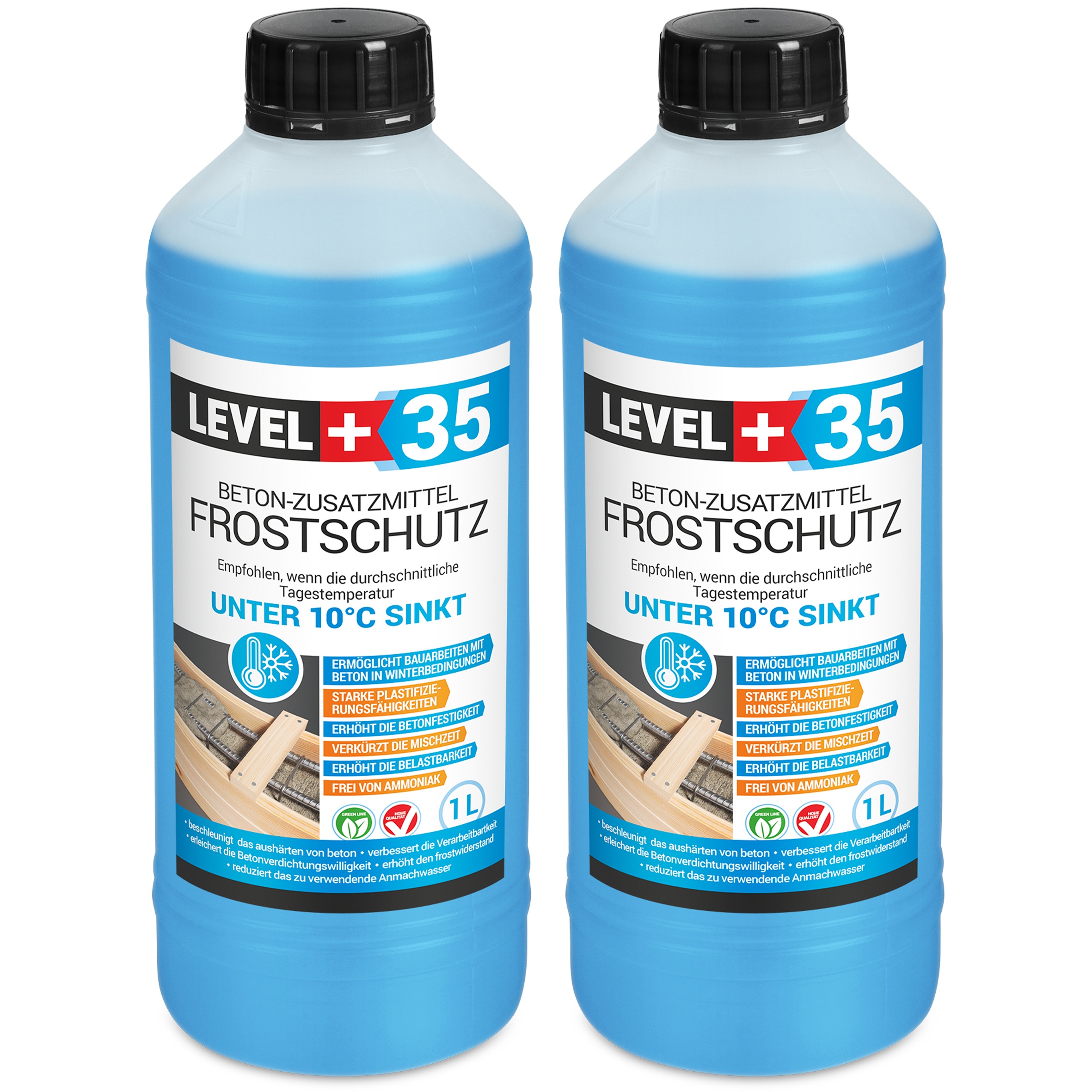 Beton-Zusatzmittel Frostschutz Plastifizierer Betonverflüssiger 2L LEVEL+35