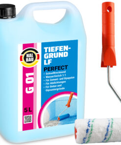 Tiefengrund 5L Perfect LF Wand Boden Voranstrich Primer HALBAU G01 + Farbroller 10cm