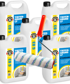 Tiefengrund 25L Tiefgrund LF Farben Tapeten Putz Gips Primer HALBAU G03 + Farbroller 25cm