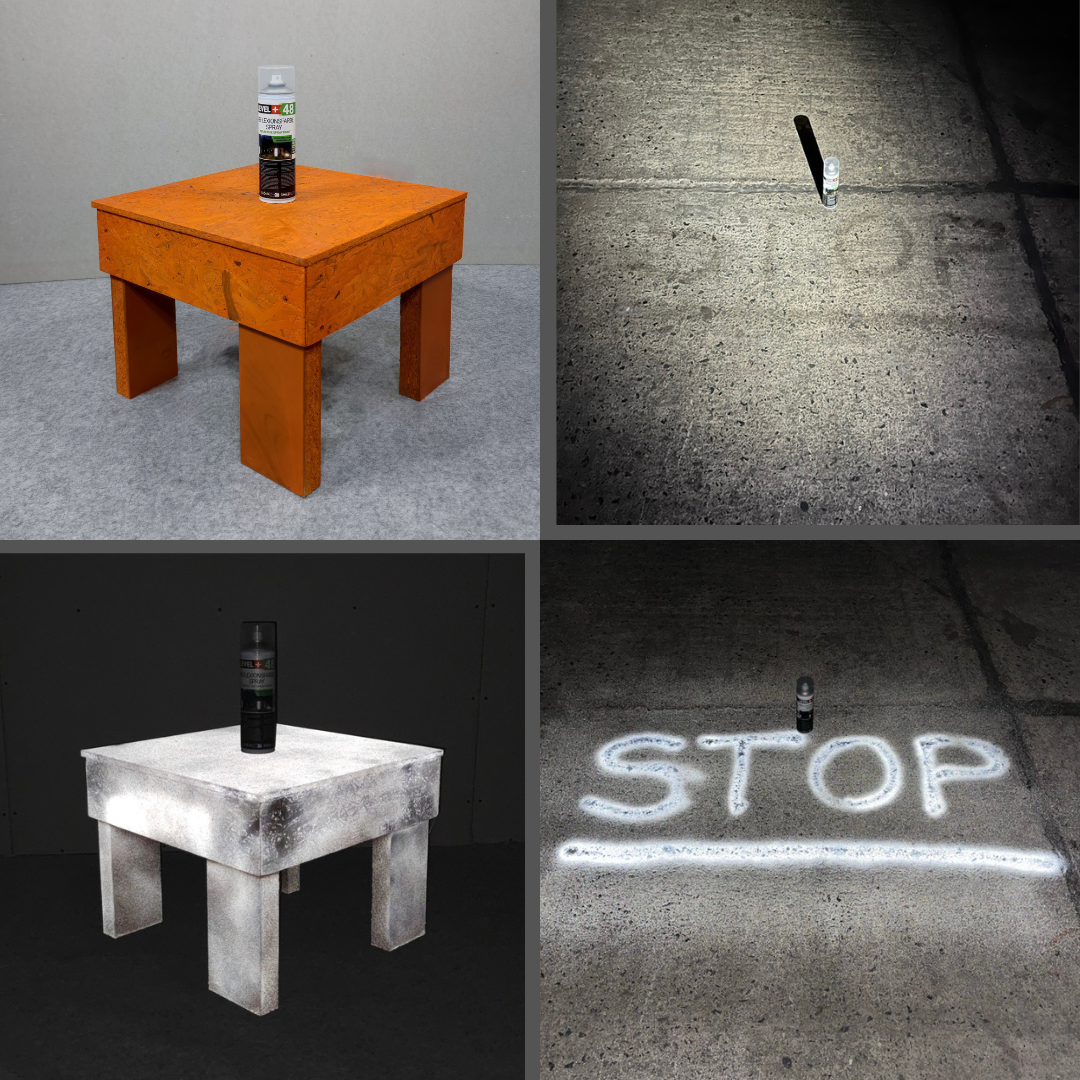 LEVEL+48 Reflektierende Spray 1St. 500ml, Leuchtende im Dunkel und im Infrarot Sprühfarbe Markierung Spray – Bild 11