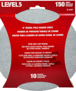 LEVEL5 Schleifscheiben 10 Pack Klettpads 150 Körnung für 9“ Schleifkopf 5-347