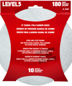 LEVEL5 Schleifscheiben 10 Pack Klettpads 180 Körnung für 9“ Schleifkopf 5-348