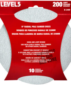 LEVEL5 Schleifscheiben 10 Pack Klettpads 200 Körnung für 9“ Schleifkopf 5-349