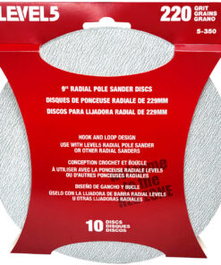 LEVEL5 Schleifscheiben 10 Pack Klettpads 220 Körnung für 9“ Schleifkopf 5-350